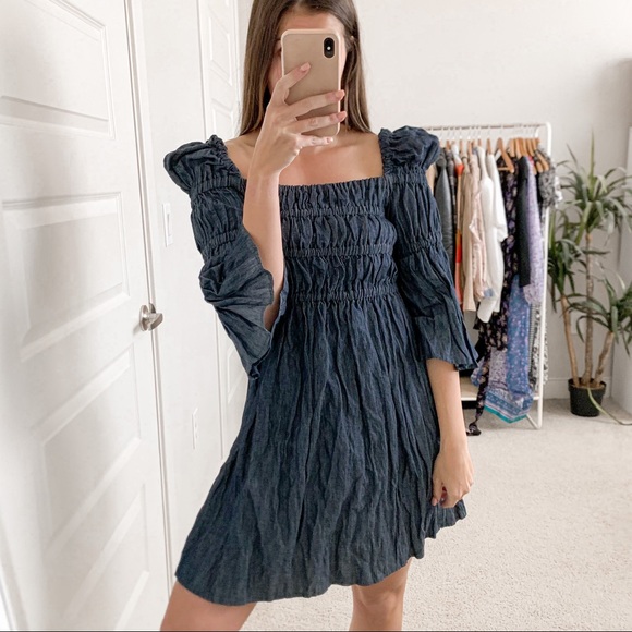 Sea New York Dresses & Skirts - Sea New York Empire Waist Denim Dress Blue